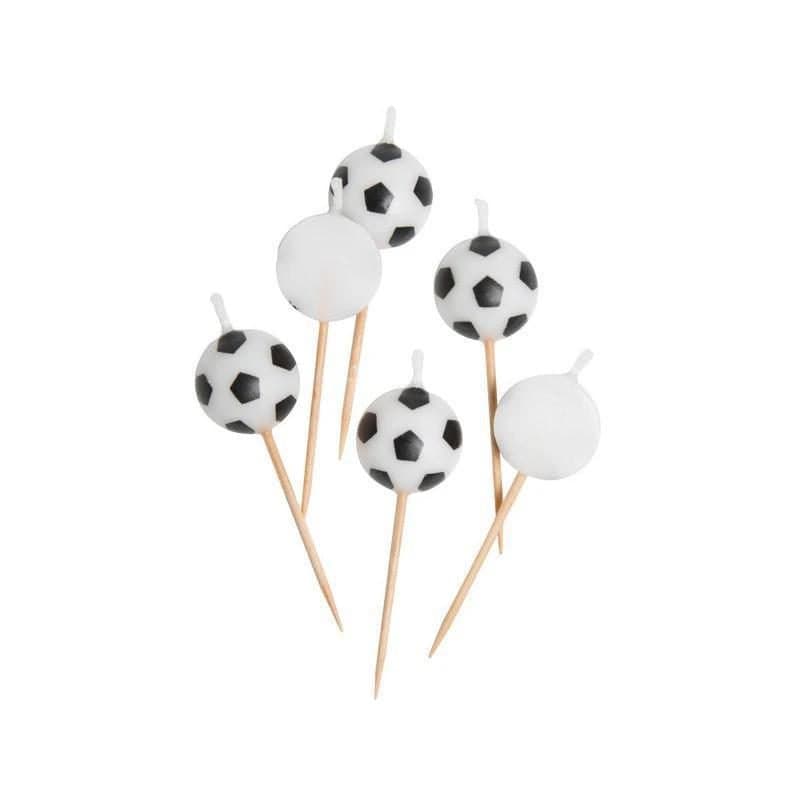Soccer Ball Birthday Candles 6ct