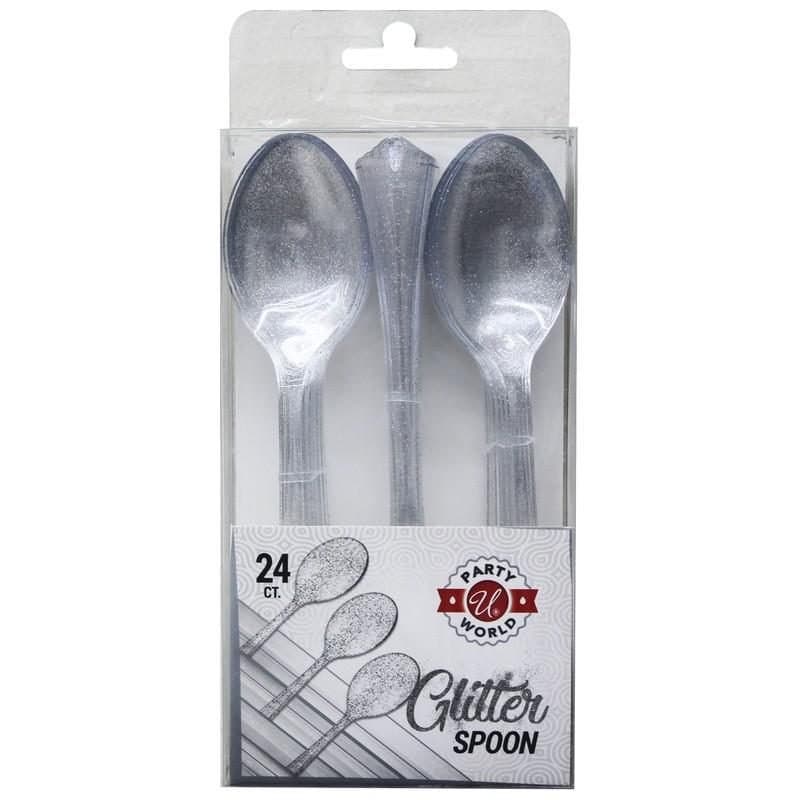 Spoons Silver Glitter 24 ct