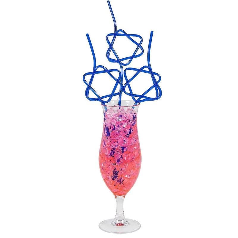 Star Of David Plastic Straws 10ct