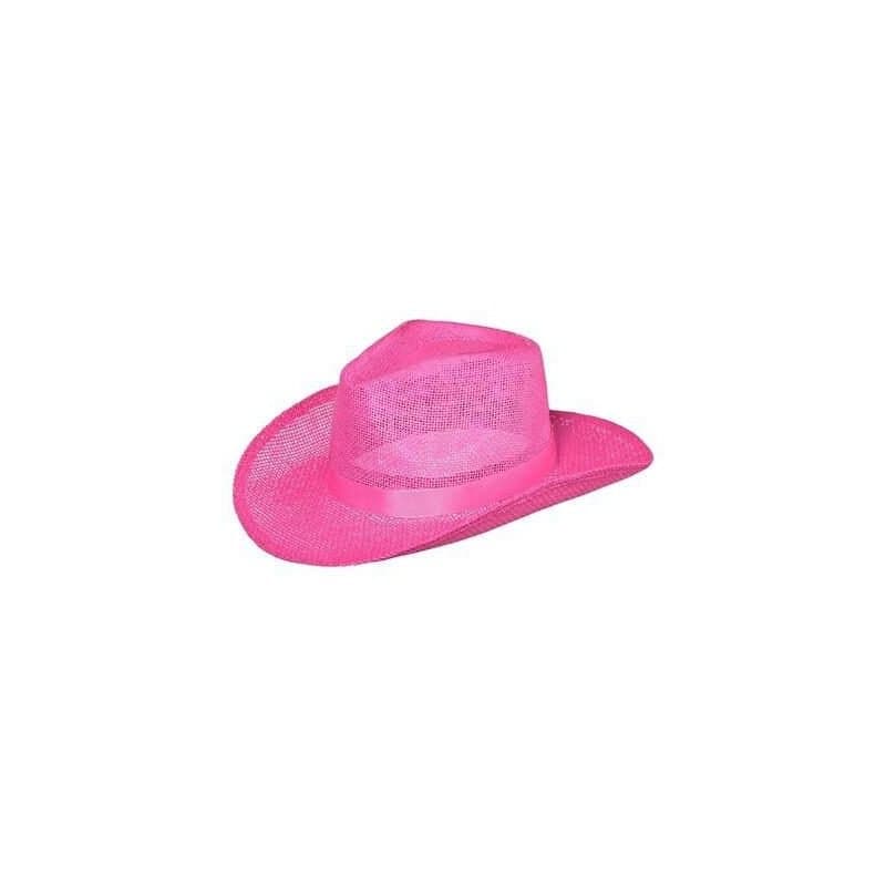 Straw Cowboy Hat - Pink
