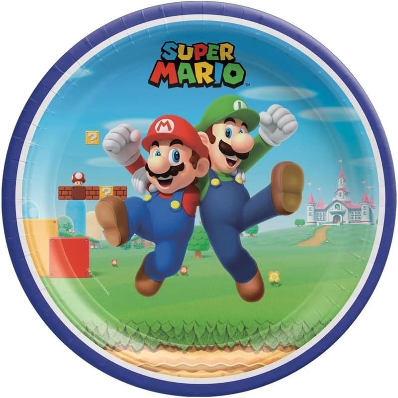Super Mario 9" Paper Plates 8 pk