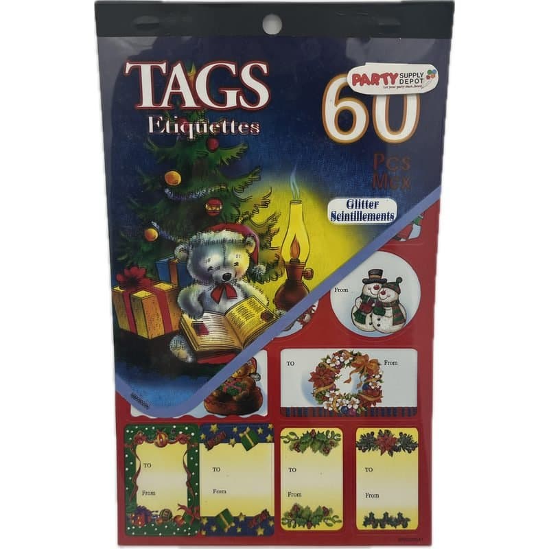 Tags To/From - Christmas Sticker Tags, 60pcs,