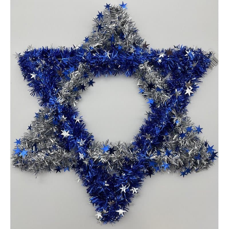 Tinsel Decoration - Wreath Hanukkah Star