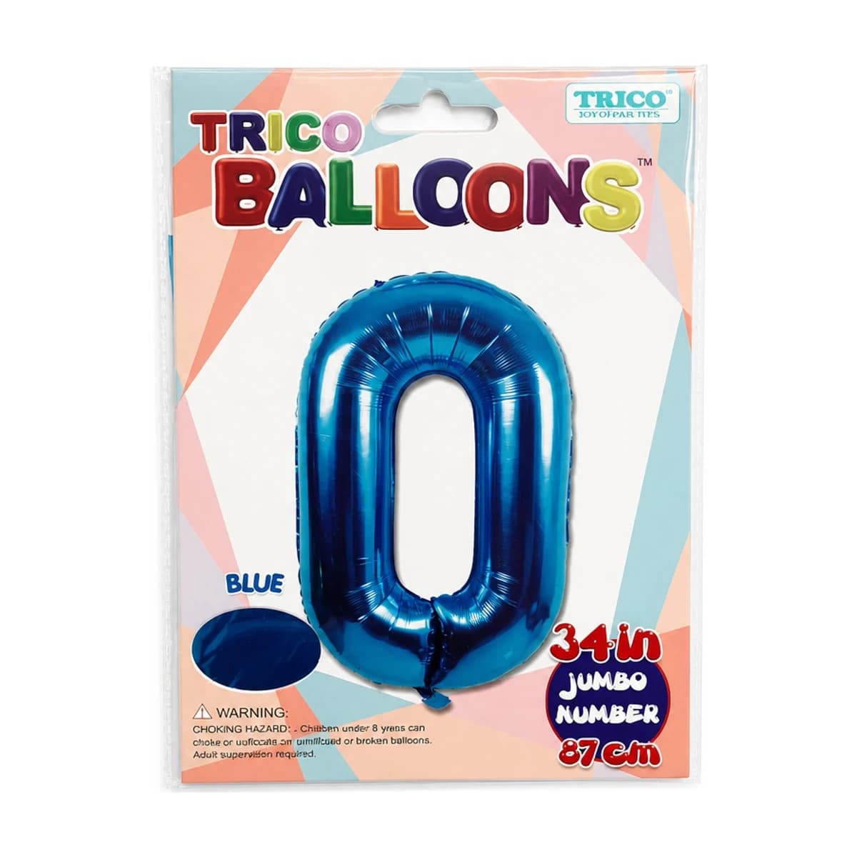 #0 Blue Foil Balloon 34”