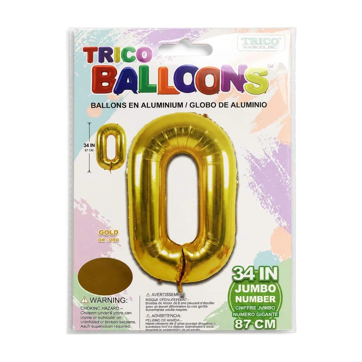#0 Gold Foil Balloon 34”