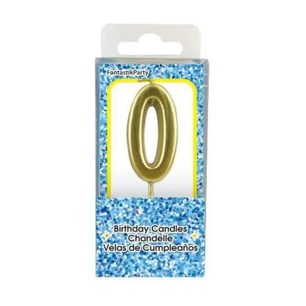 Gold Birthday Candle Number 0