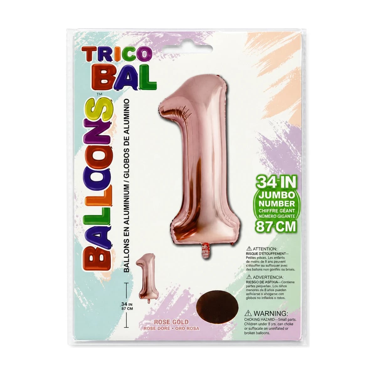 34" Rose Gold Number 1 Foil Balloon