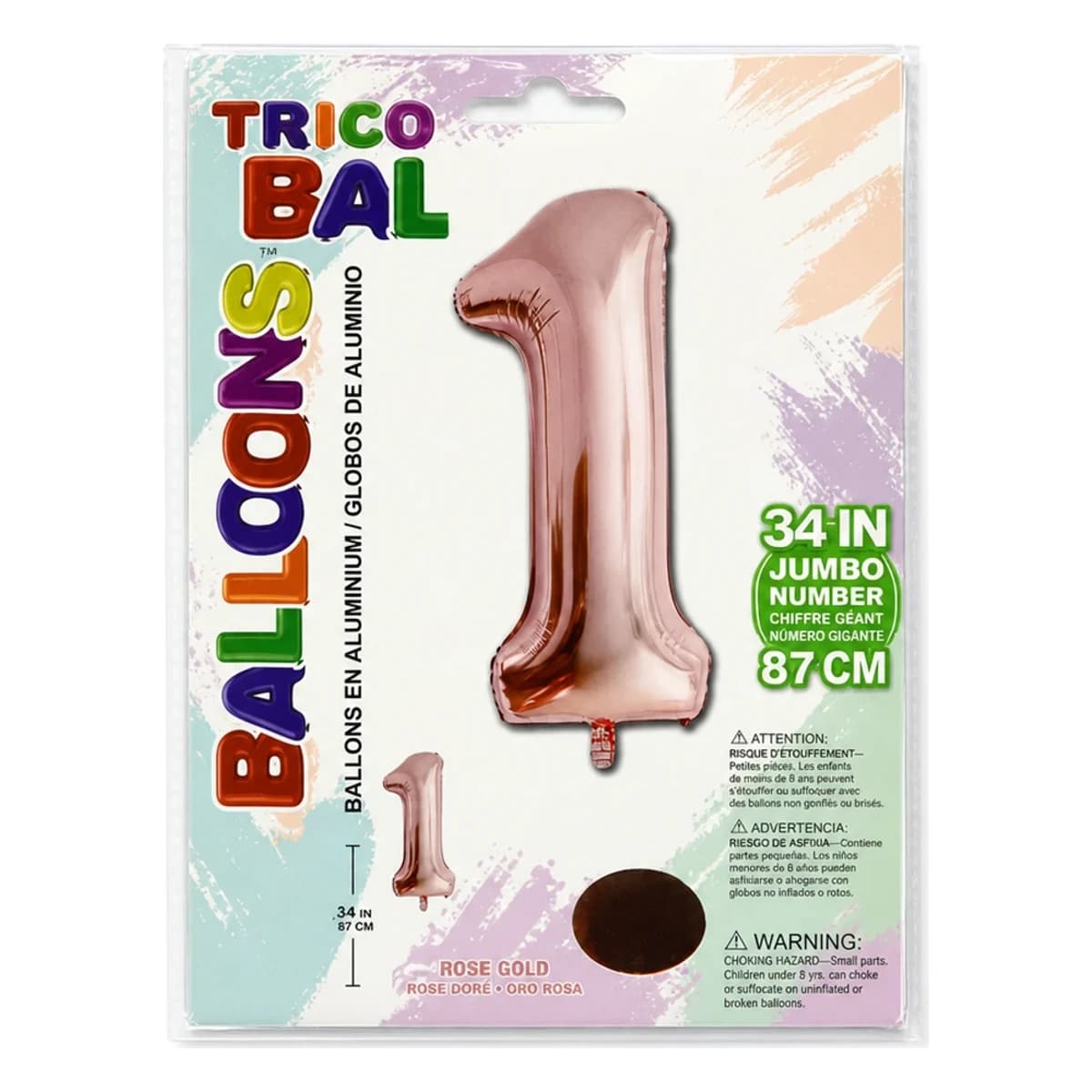 34" Rose Gold Number 1 Foil Balloon