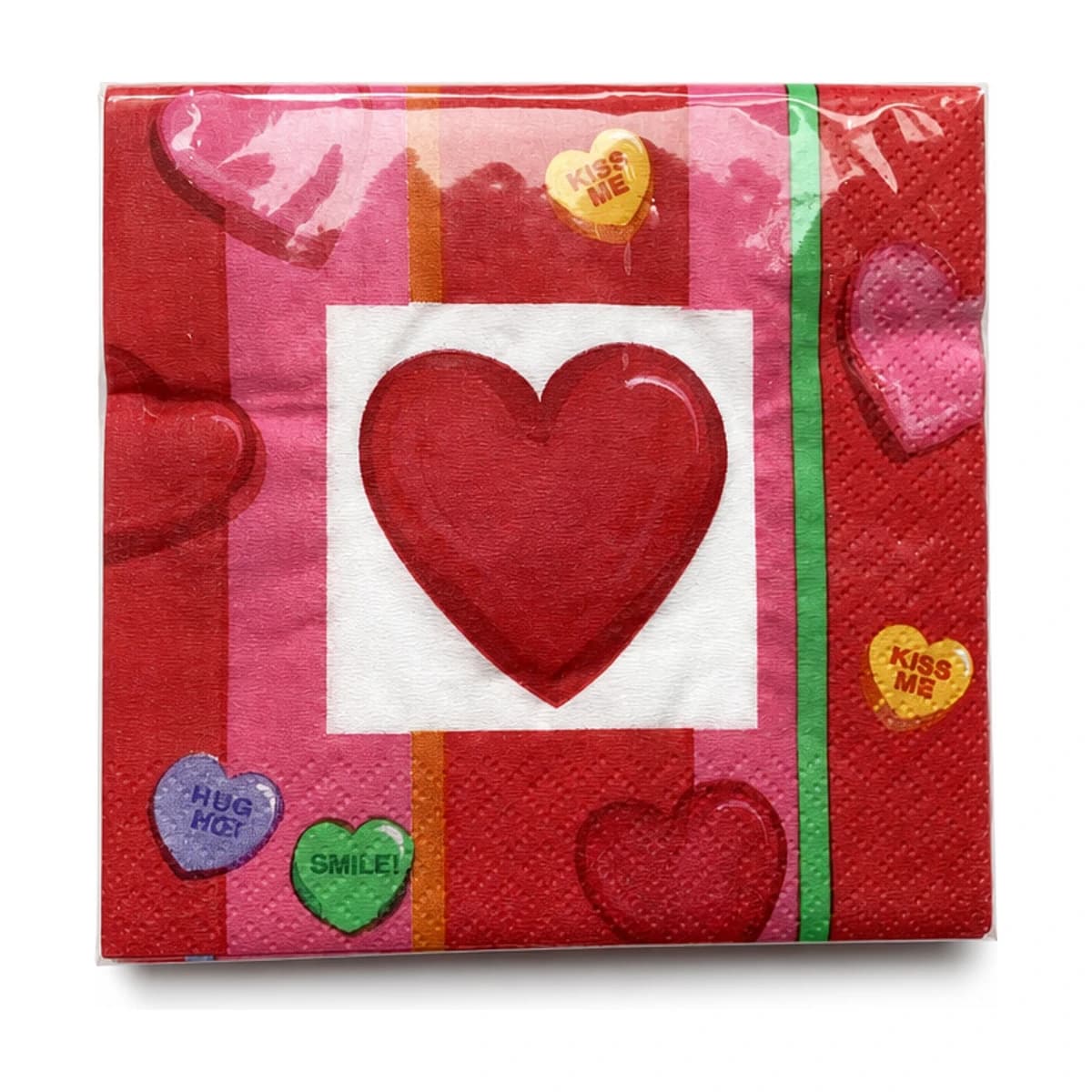 Candy Heart Valentine Napkins, 10 in, 30 Pack
