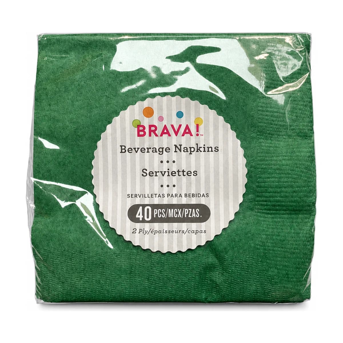 Dark Green Beverage Napkins, 10 in, 40 Pack