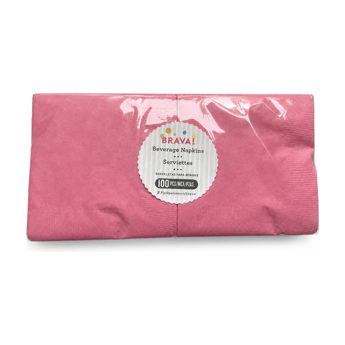 Pink Beverage Napkins, 100 Pack