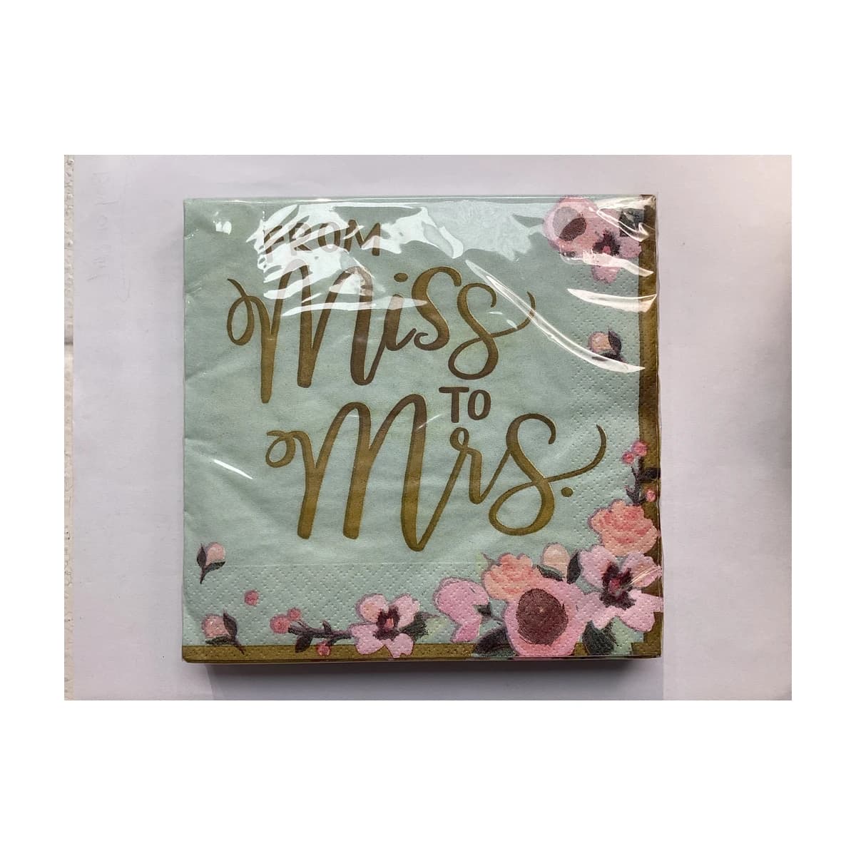 12” X 12” Napkin “from Miss To Mrs”