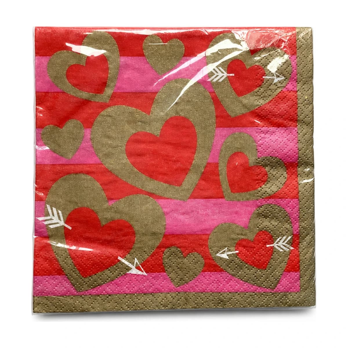 Heart of Gold Valentine Napkins, 13 in, 16 Pack