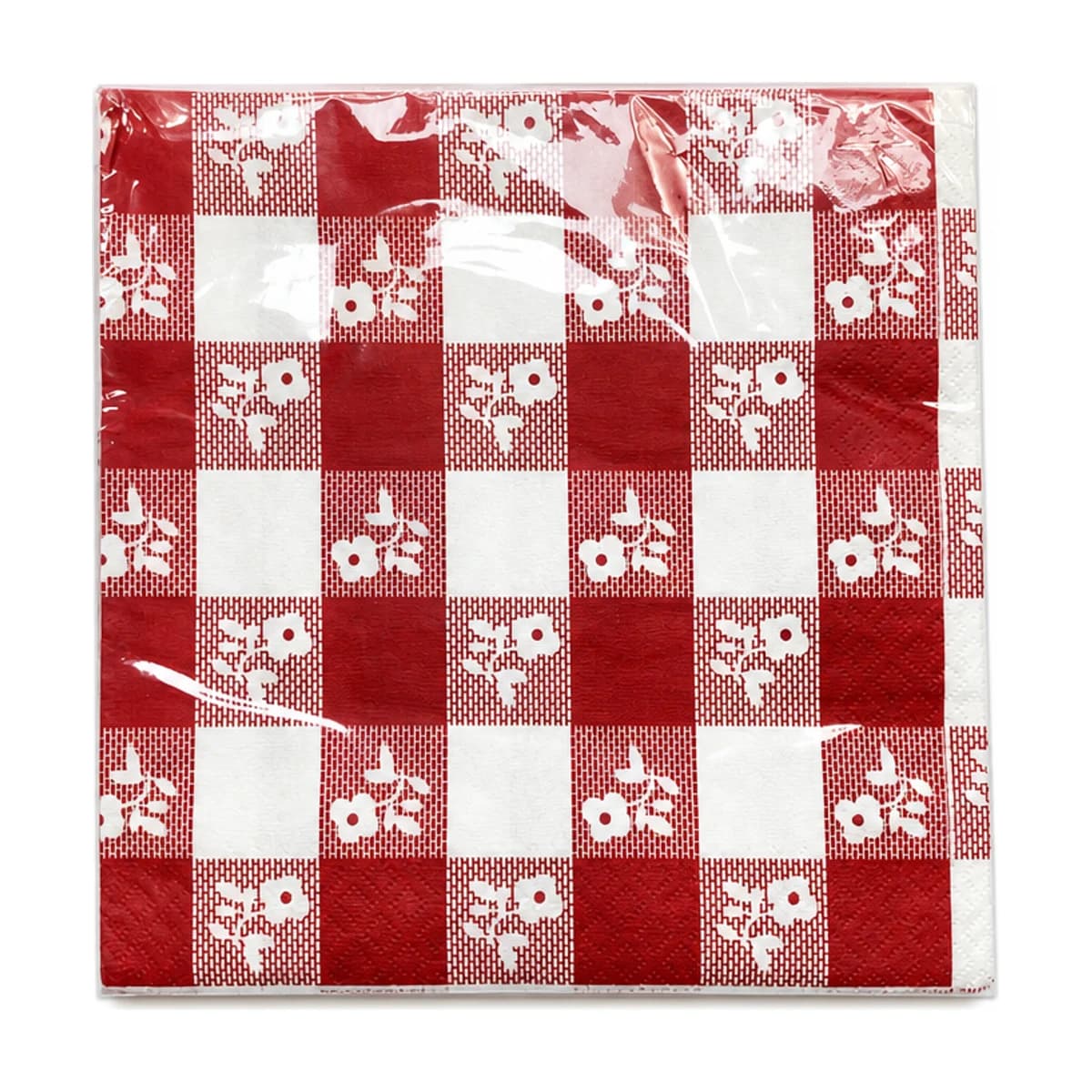 Red Gingham Napkins, 13 in, 16 Pack