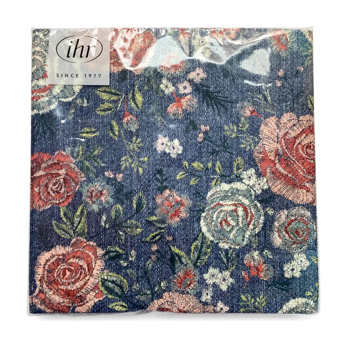 IHR Denim Rose Napkins, 13 in, 20 Pack