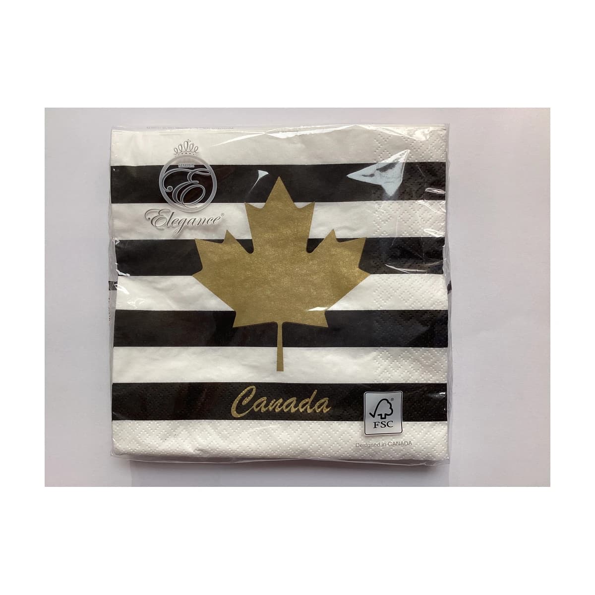 13in Napkin Canada Black &white 20ct