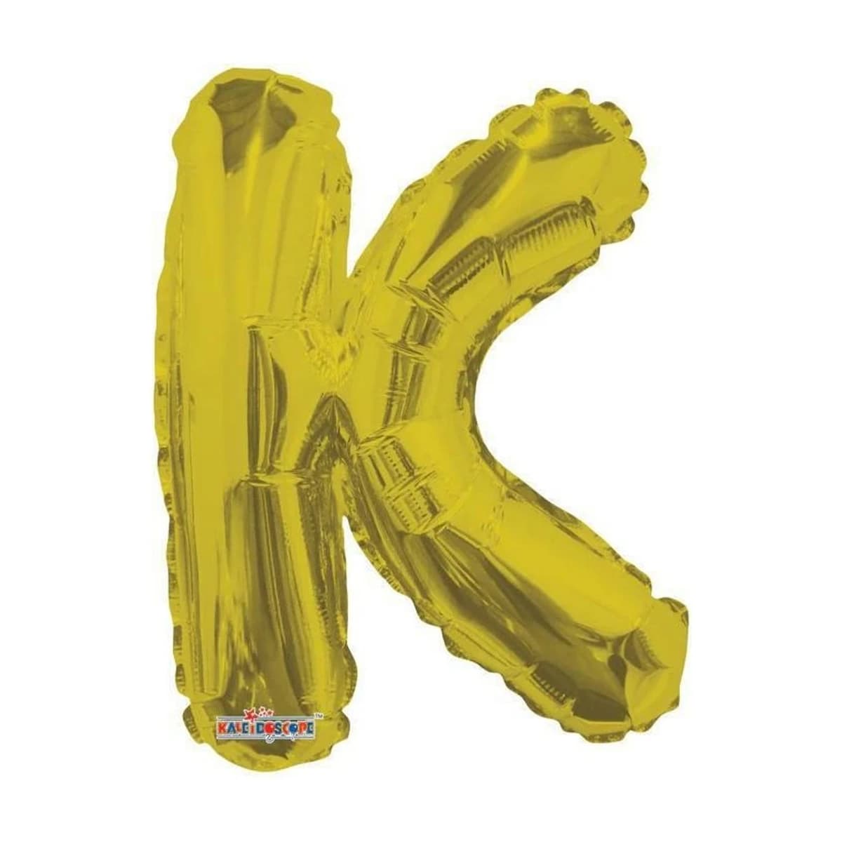 14" Foil Balloon - Gold Letter K, Air-Filled