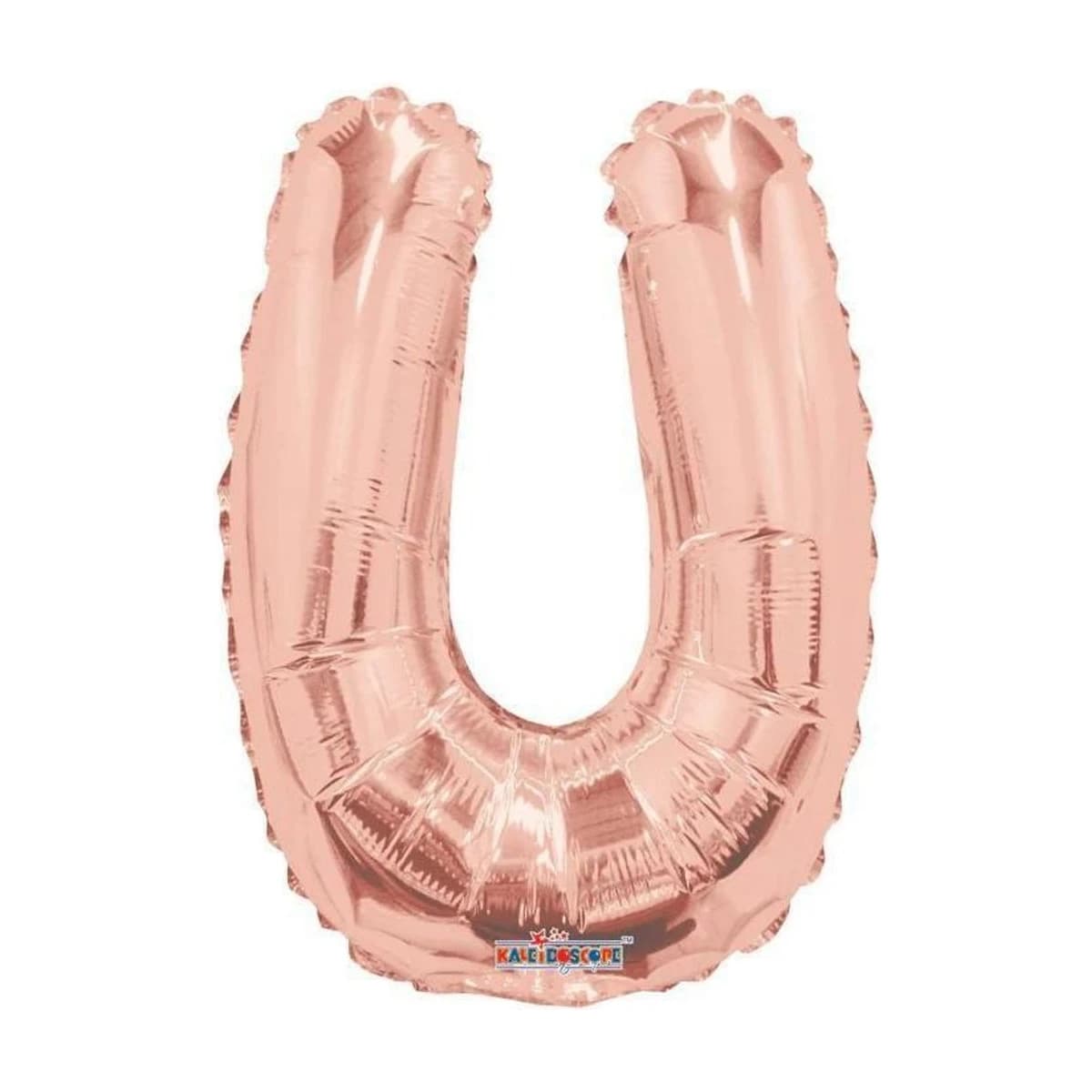 14" Foil Balloon - Rose Gold Letter U, Air-Filled
