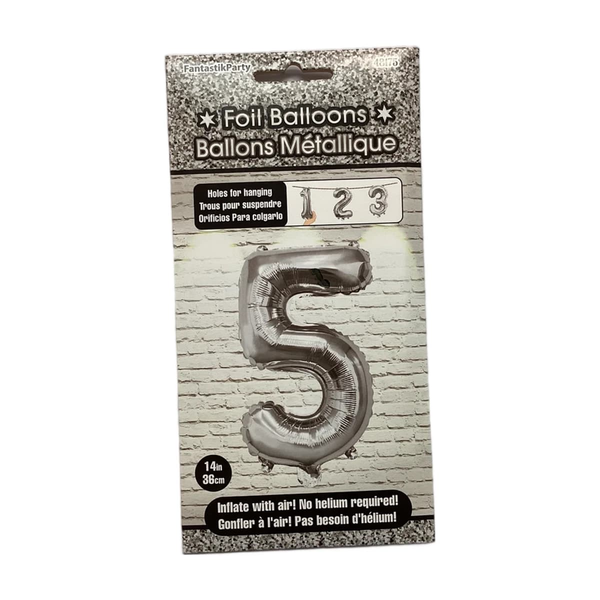 14” Foil Balloon Silver #5