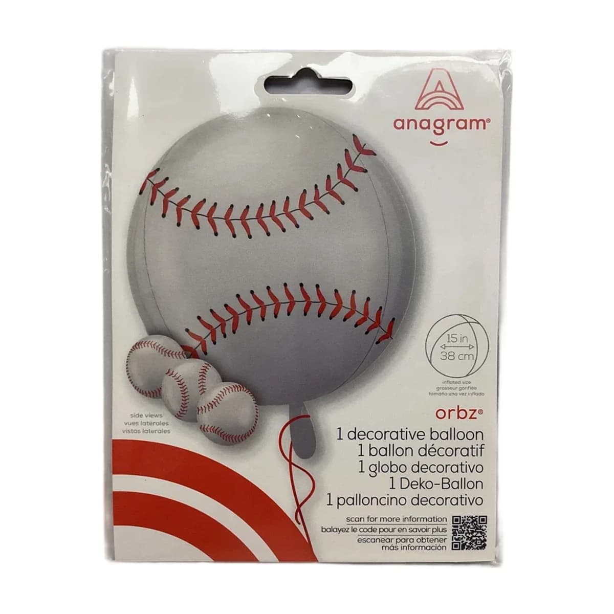15" Orbz Balloon Baseball Ball