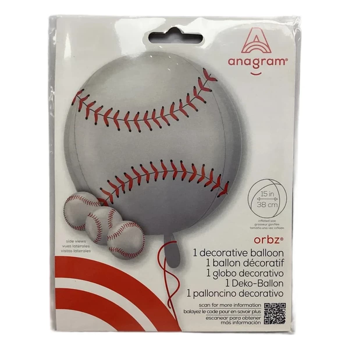 15" Orbz Balloon Baseball Ball