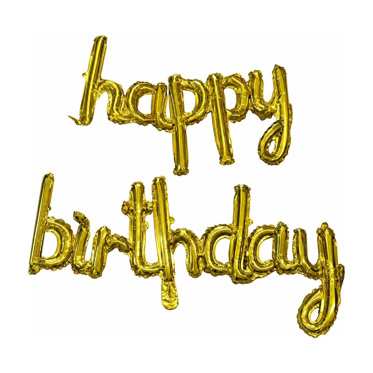 16" Air-Filled Happy Birthday Script Balloon Banner, Gold