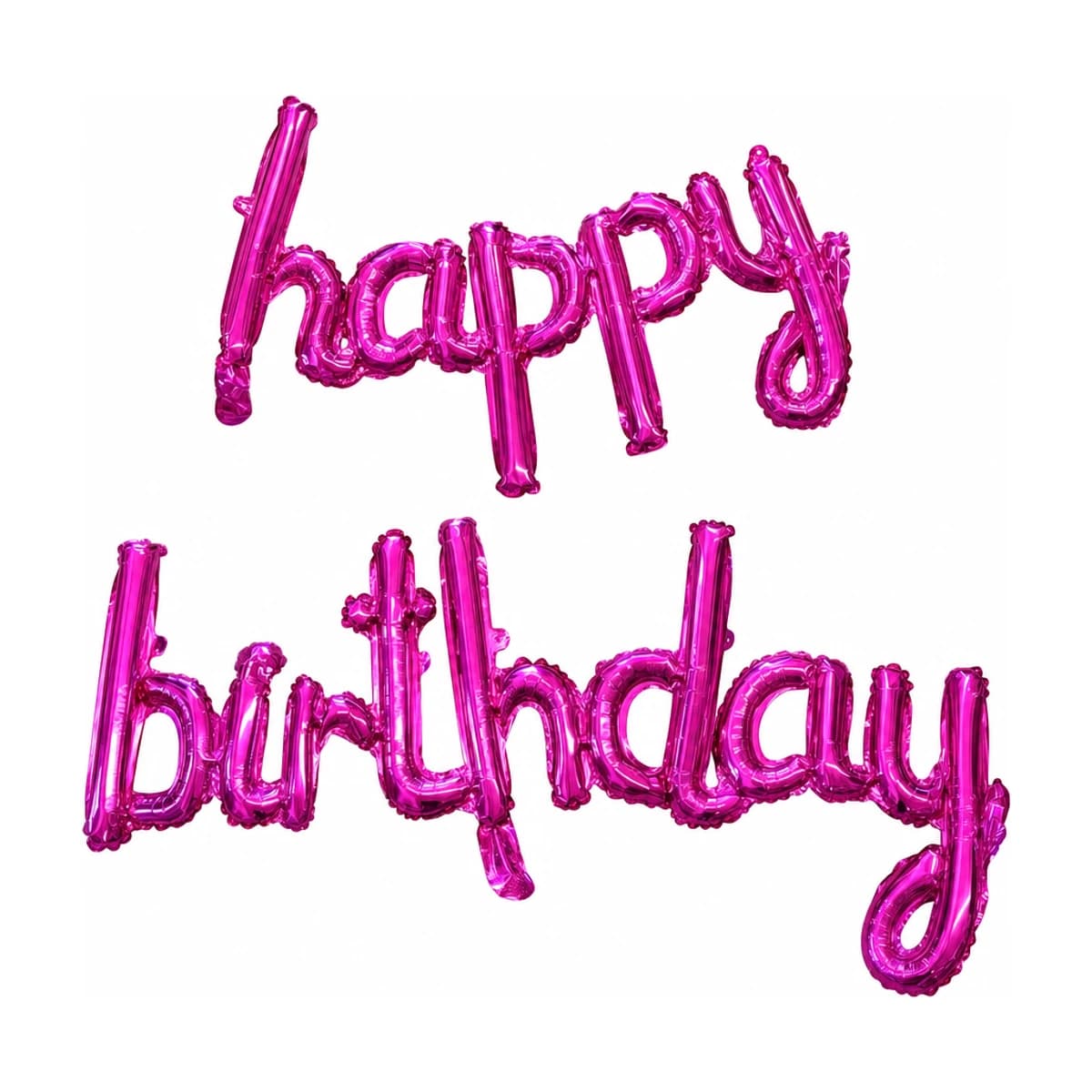 16" Air-Filled Happy Birthday Script Balloon Banner, Pink
