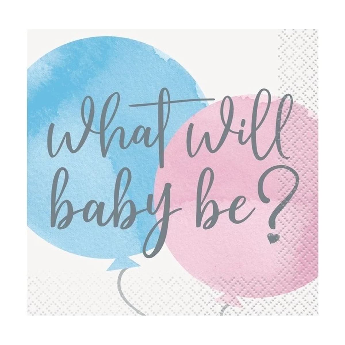 What Will Baby Be? Gender Reveal Beverage Napkins, 16 Pack