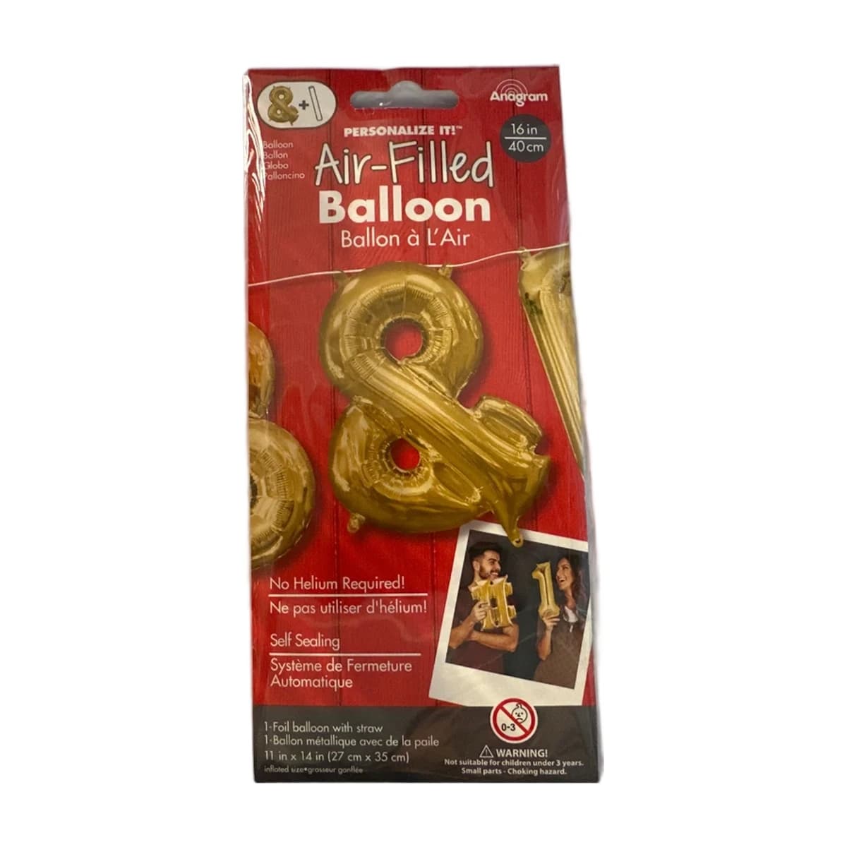 16” Foil Balloon Gold “&”