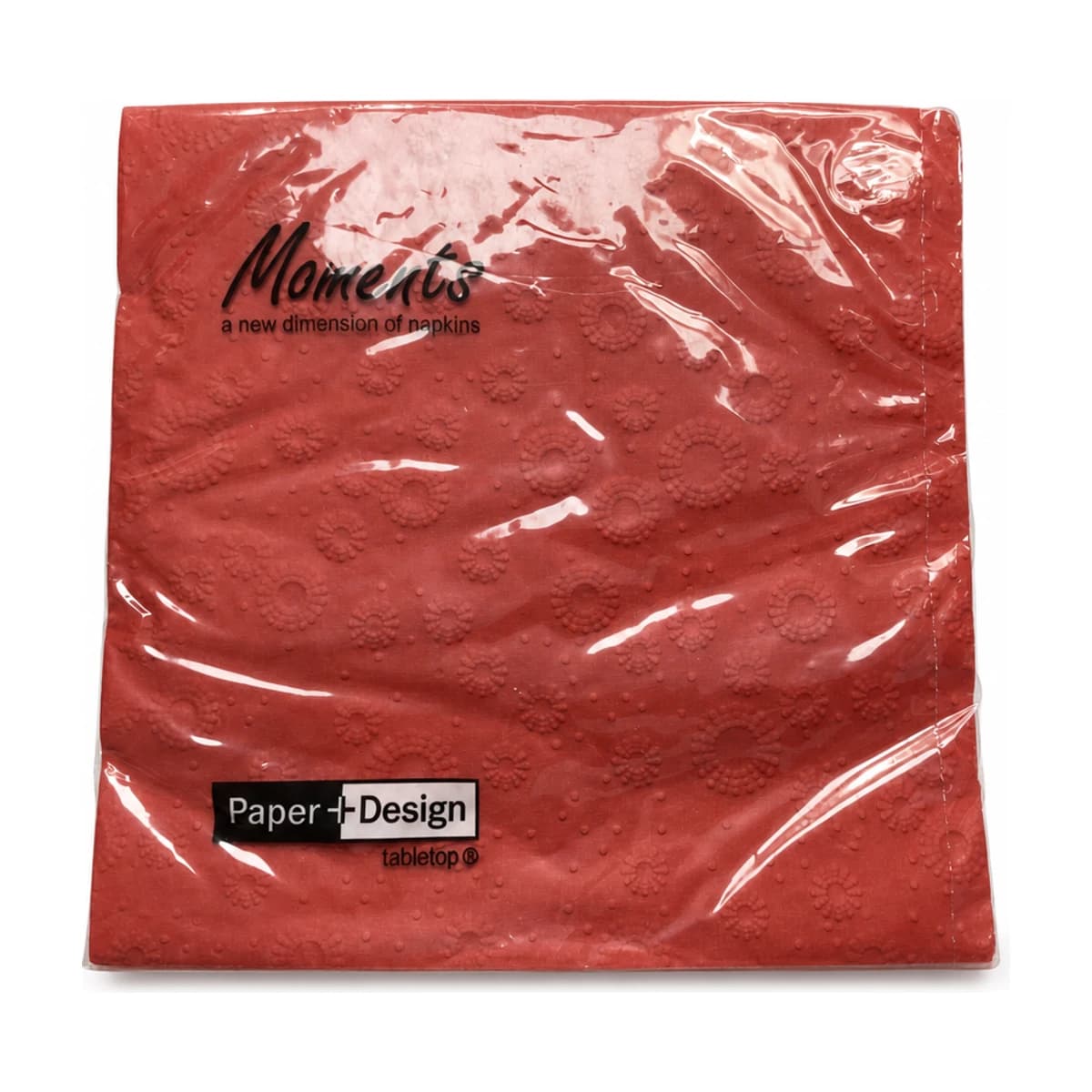 Moments Ruby Embossed Dinner Napkins, 16 in, 16 Pack