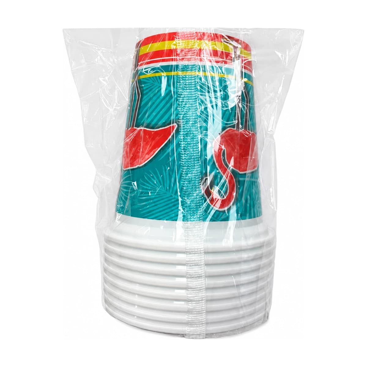 Flamingo Plastic Cups, 16 oz, 8 Pack
