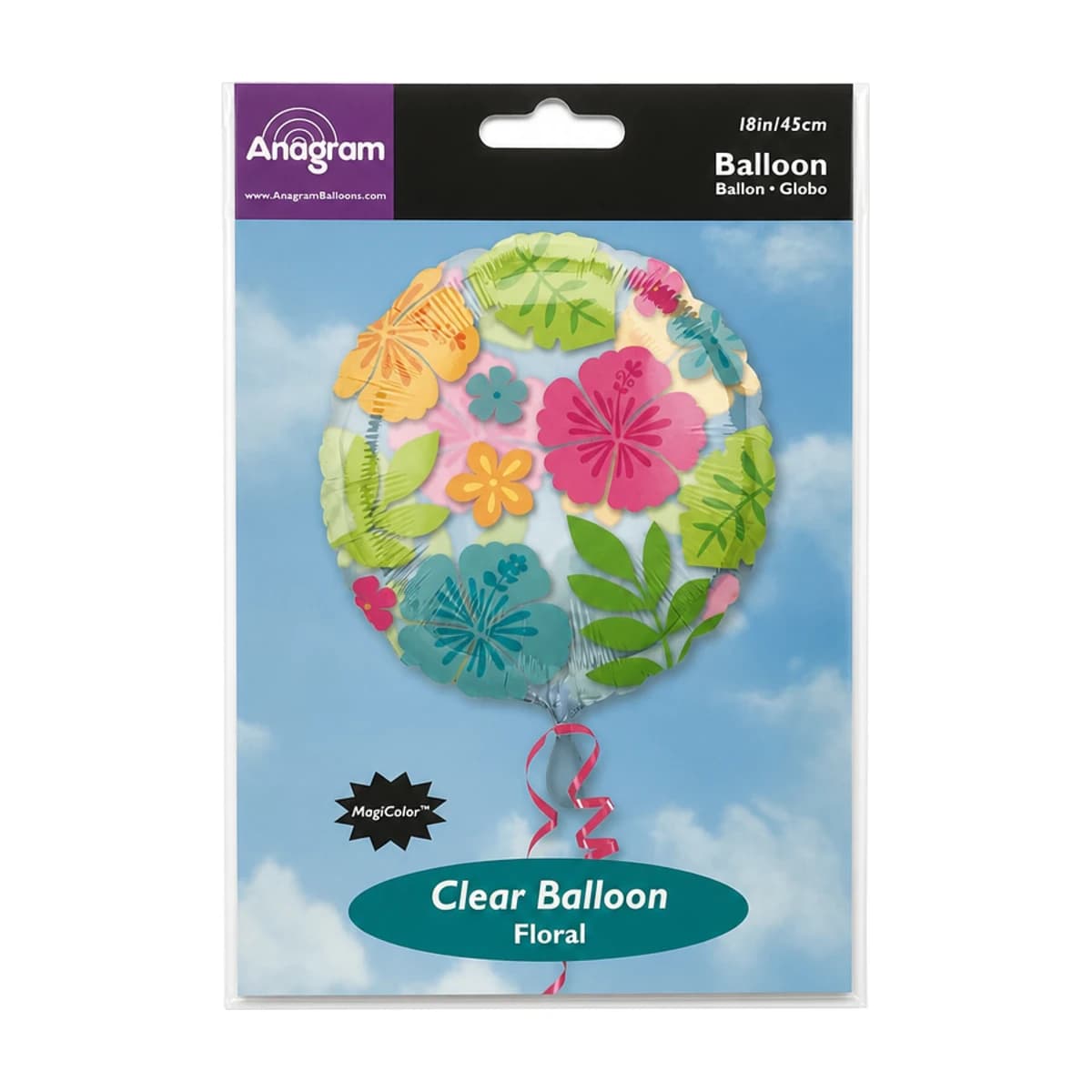 18" Clear Balloon - Pastel Flowers