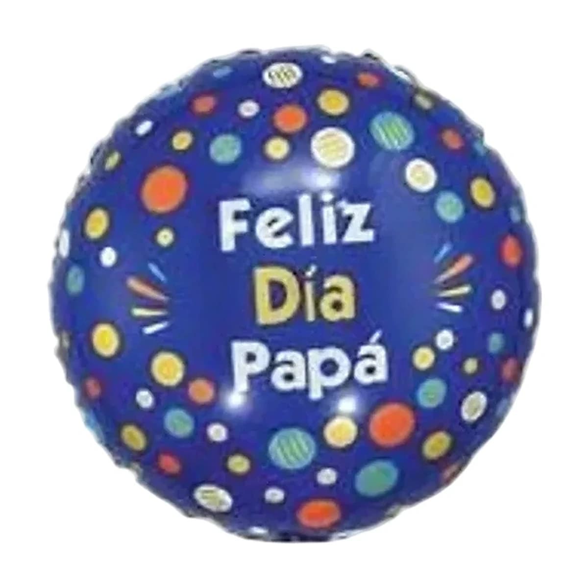 18" Foil Balloon - Feliz Dia Papa Blue Polka Dots - Spanish