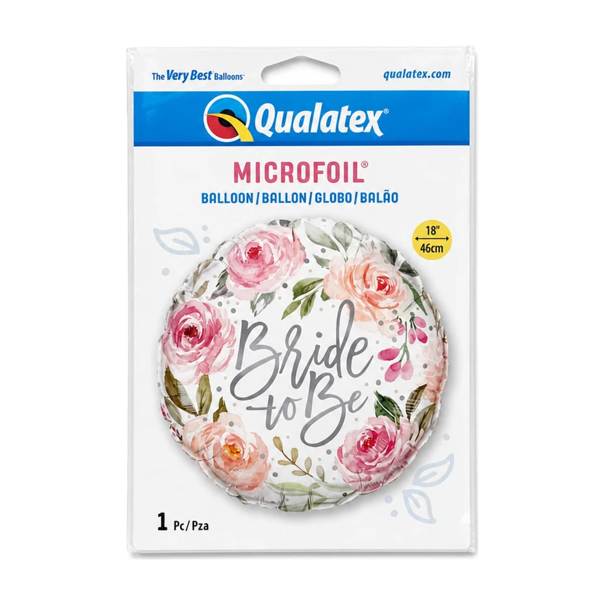 18" Bride to Be Flowers Design Foil Balloon