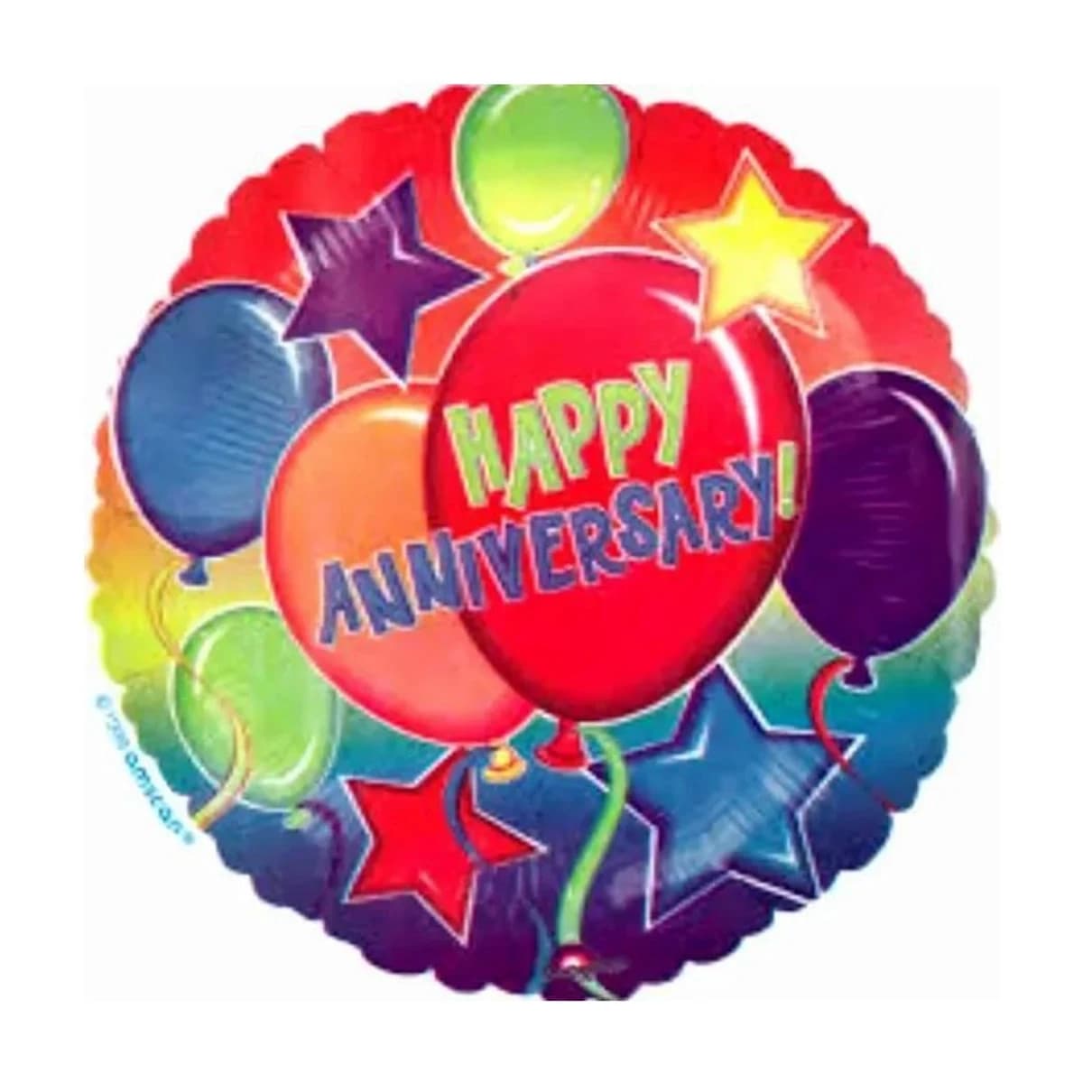 18" Happy Anniversary Balloons Design Foil Balloon