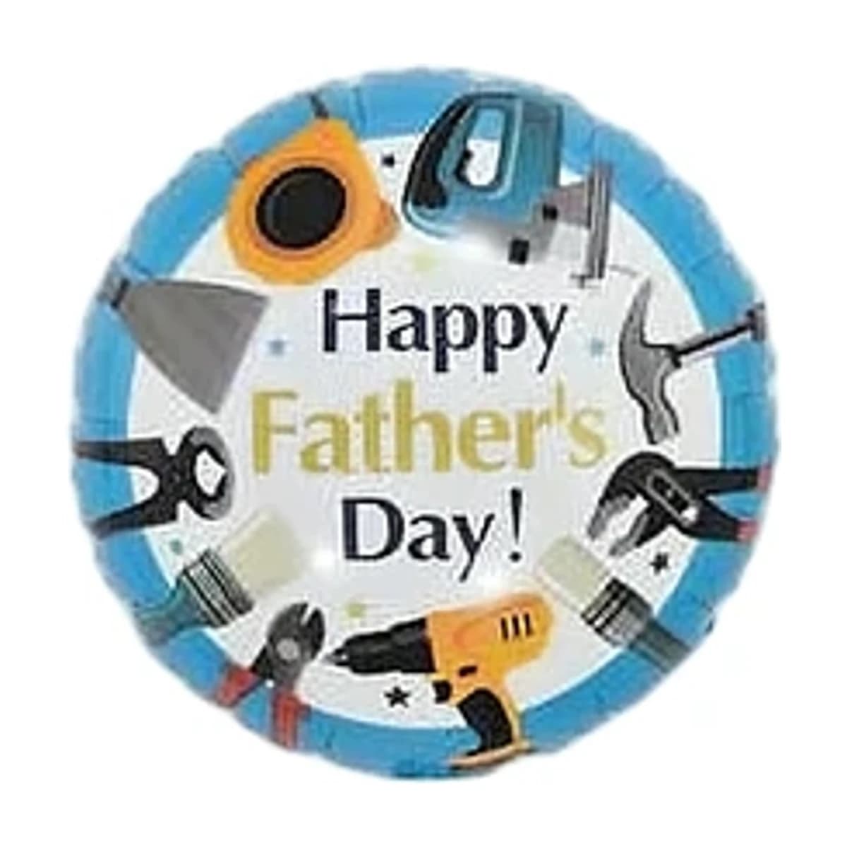 18" Foil Balloon - Happy Father's Day Blue Tools