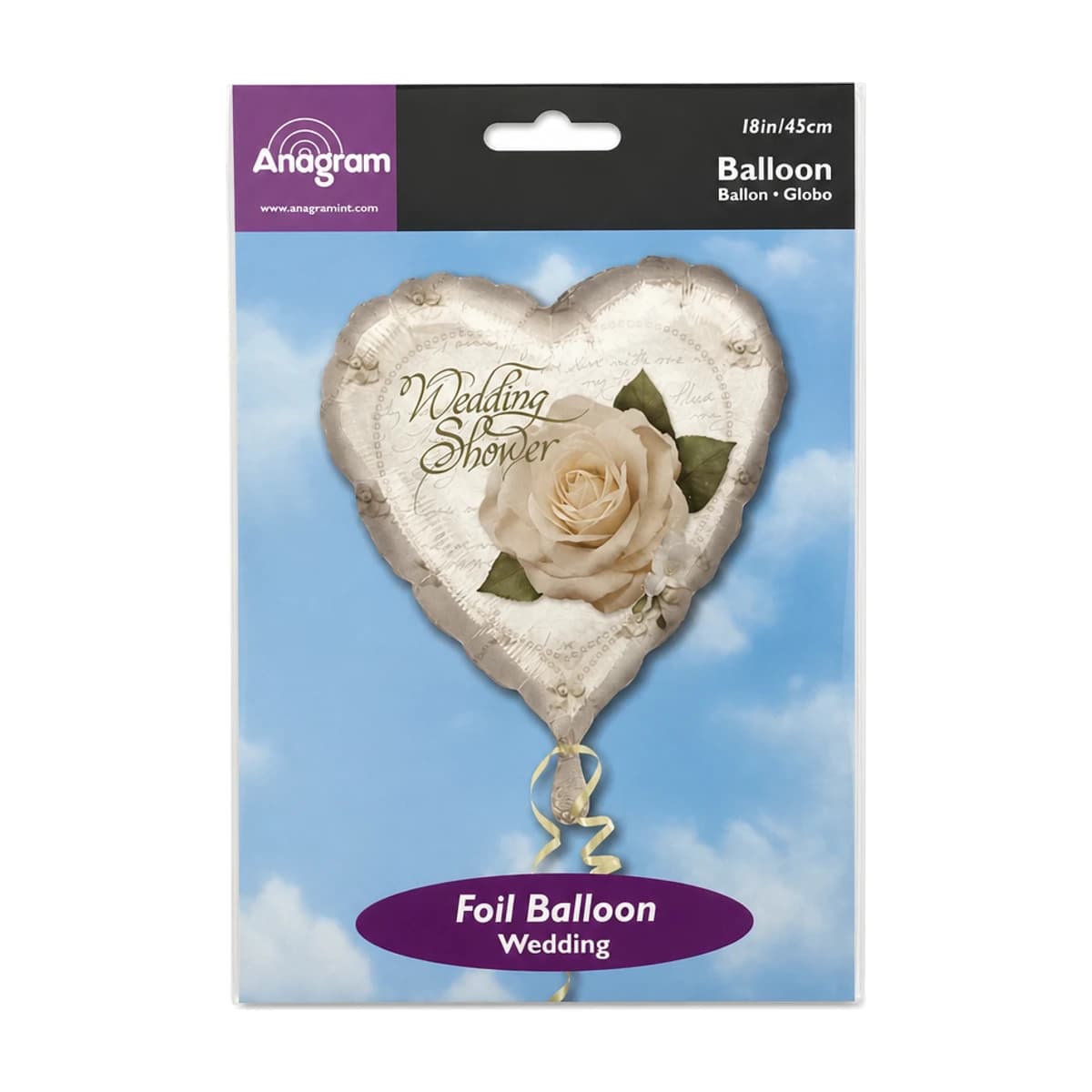 18" Wedding Shower Heart Foil Balloon