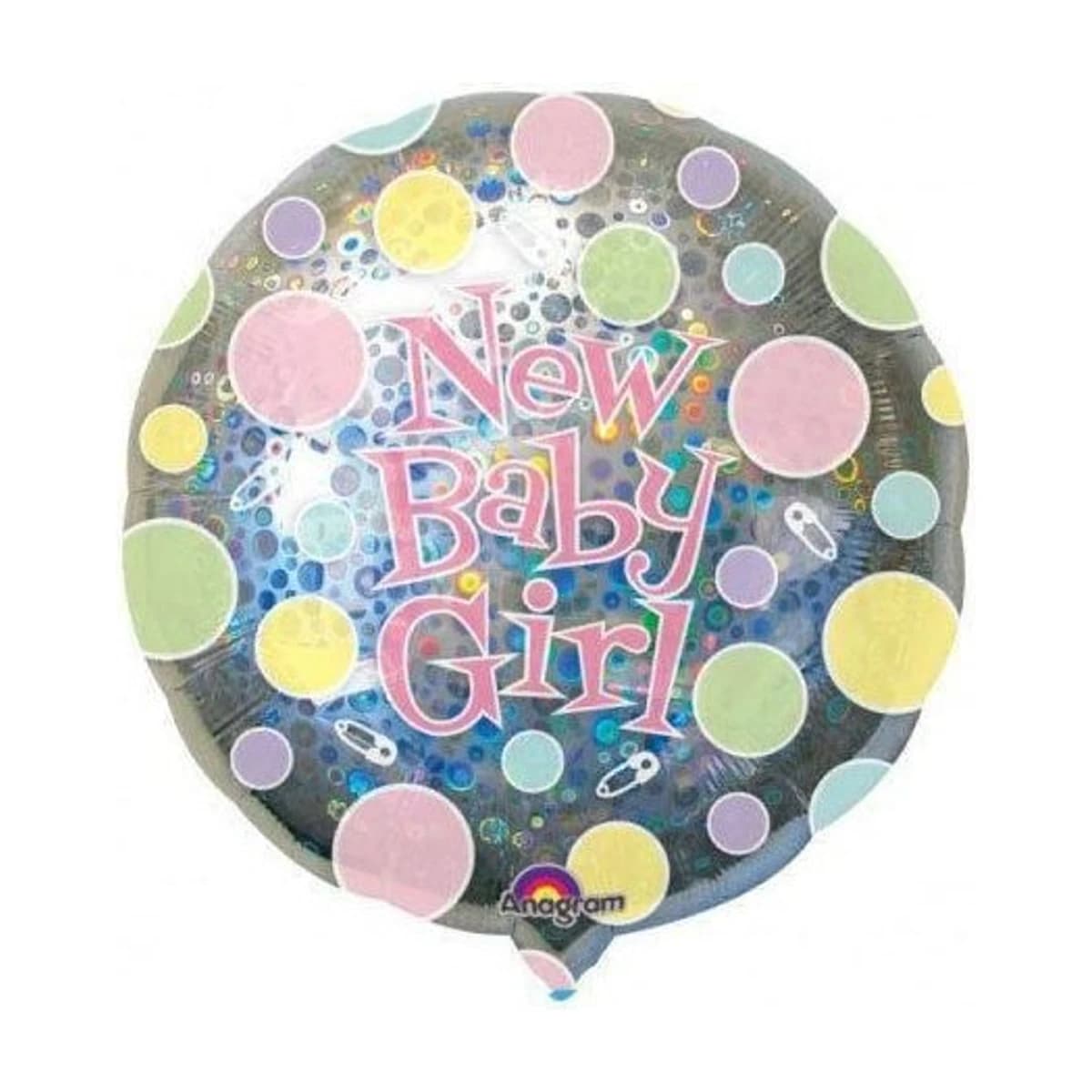 18" Foil Balloon - New Baby Girl Pastel Dots, Round