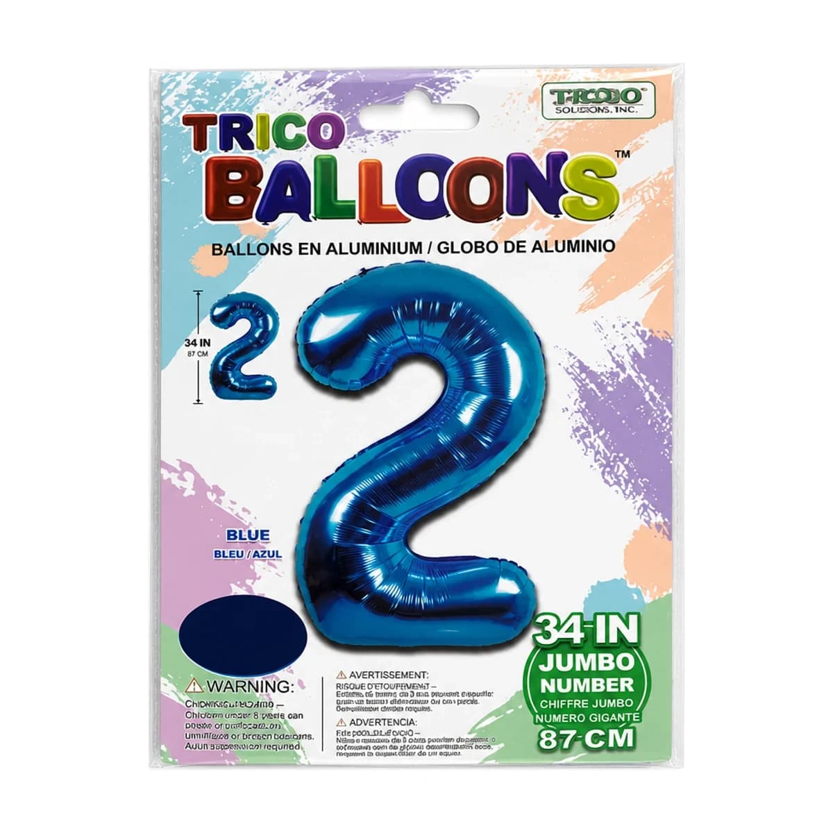 #2 Blue Foil Balloon 34”