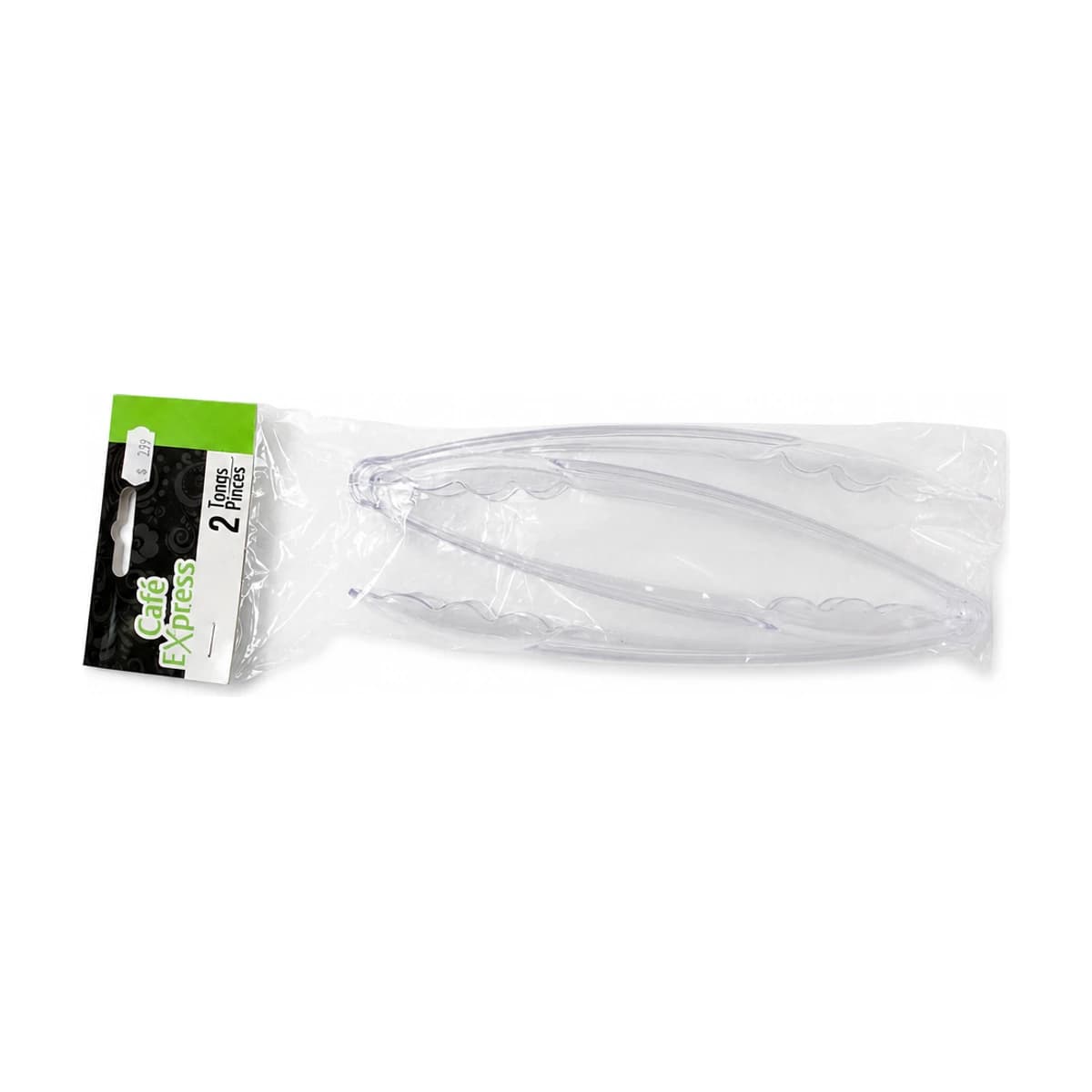 Clear Plastic Serving Tongs, 2 Pack