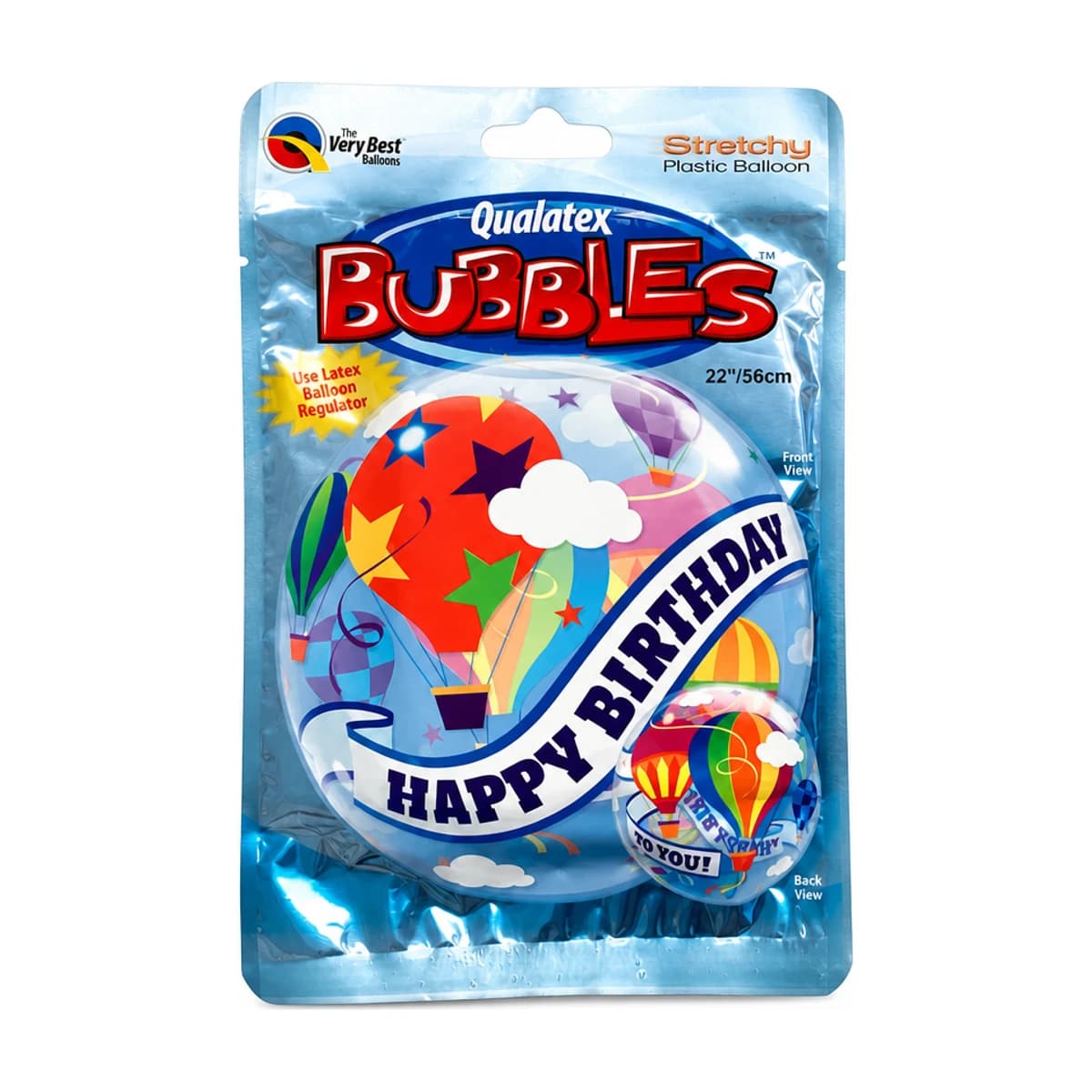 22" Bubble Balloon - "Happy Birthday", Clear