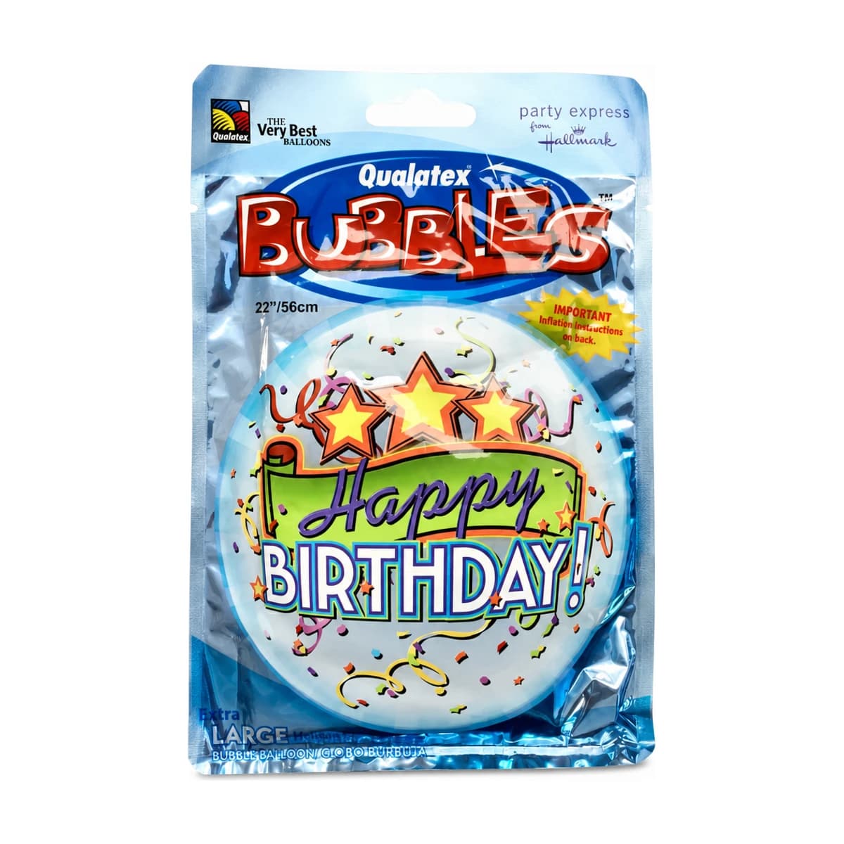 22” Clear Birthday Balloon Bubble Shape