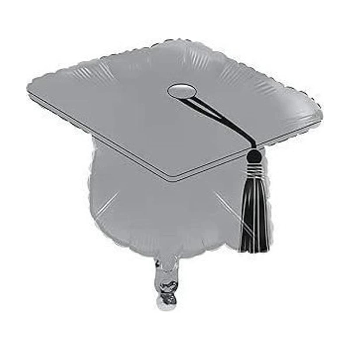 22" Foil Balloon - Silver Graduation Cap