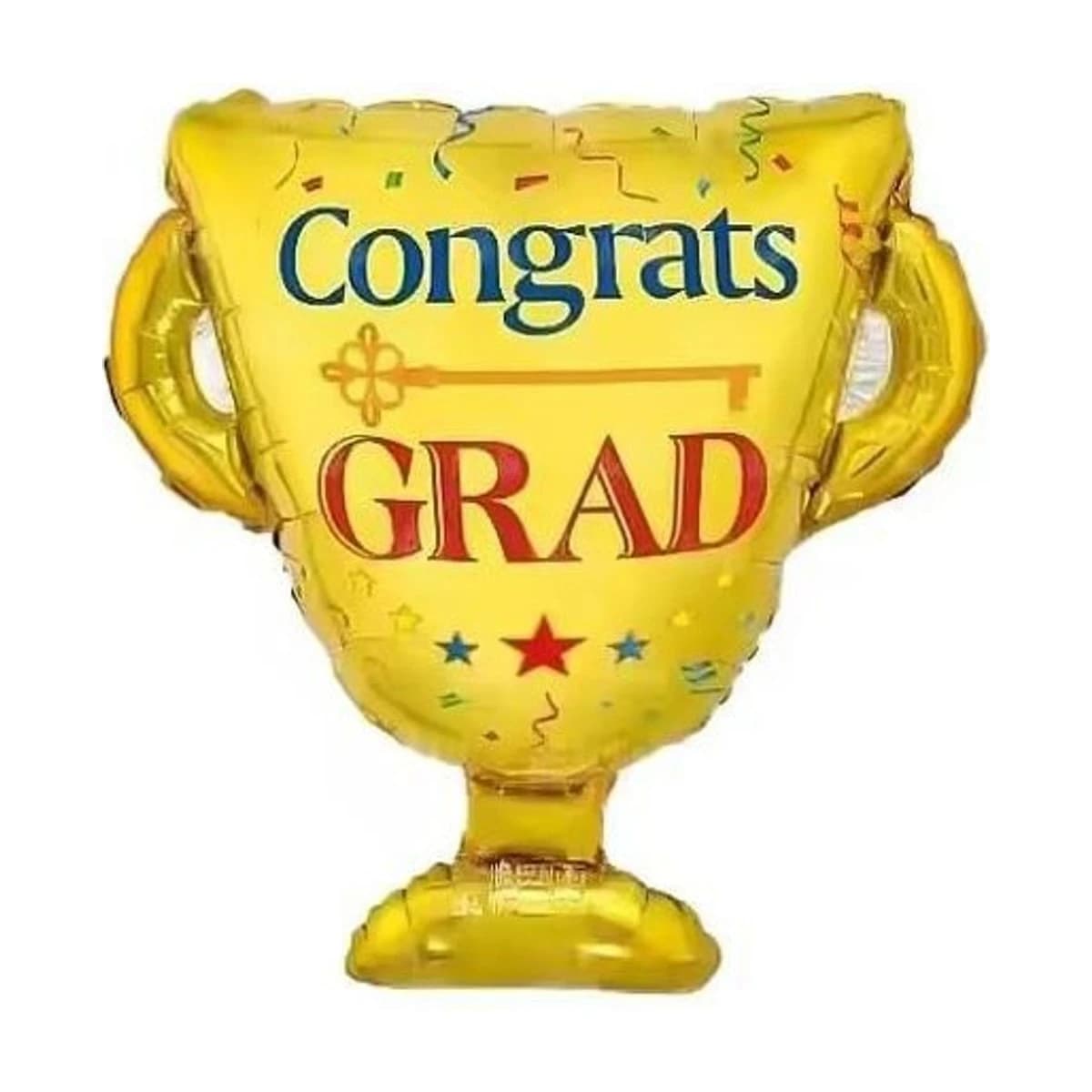 25" Foil Balloon - Congrats Grad Gold Trophy, Super Shape