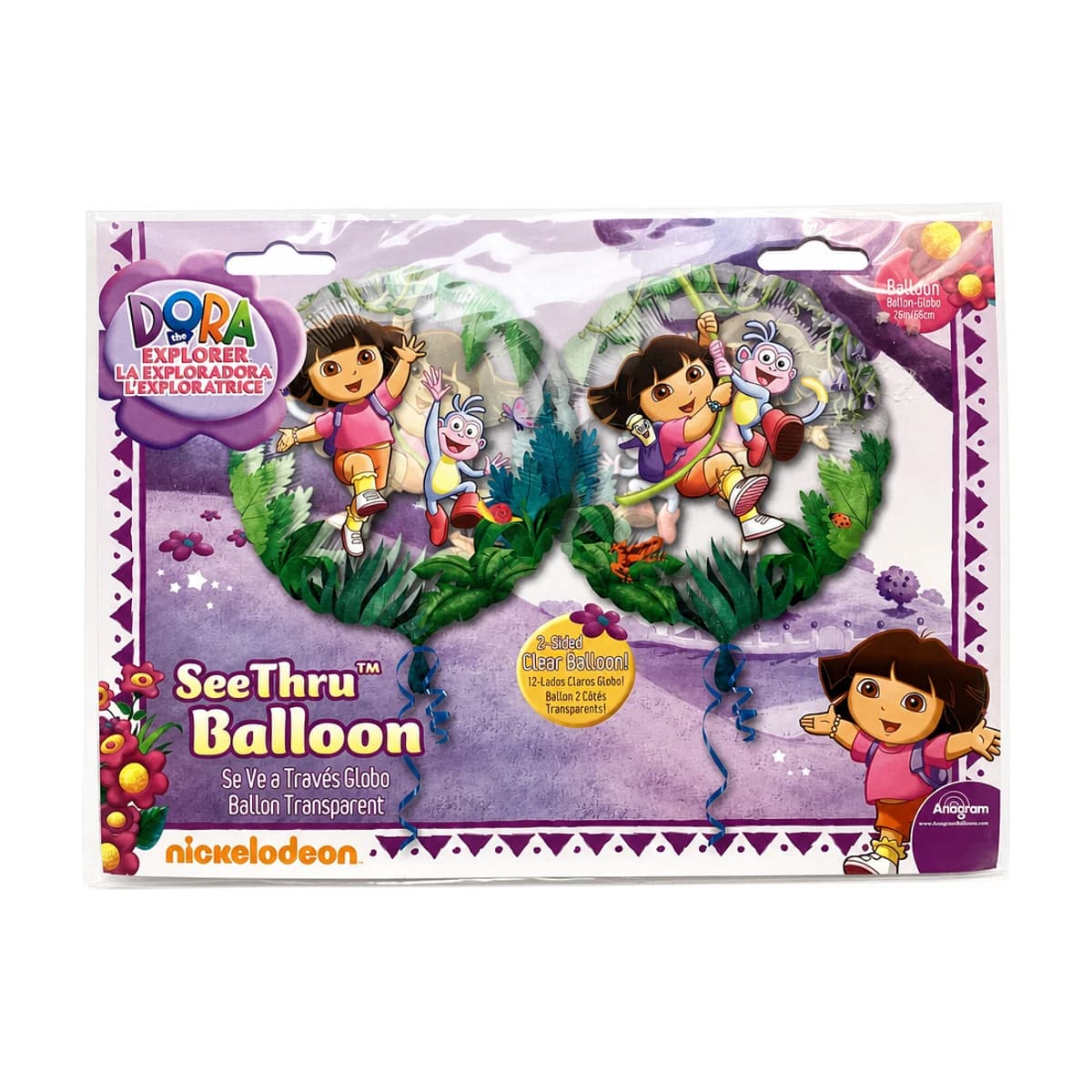 26" Clear Balloon - Dora the Explorer, 2-Sided