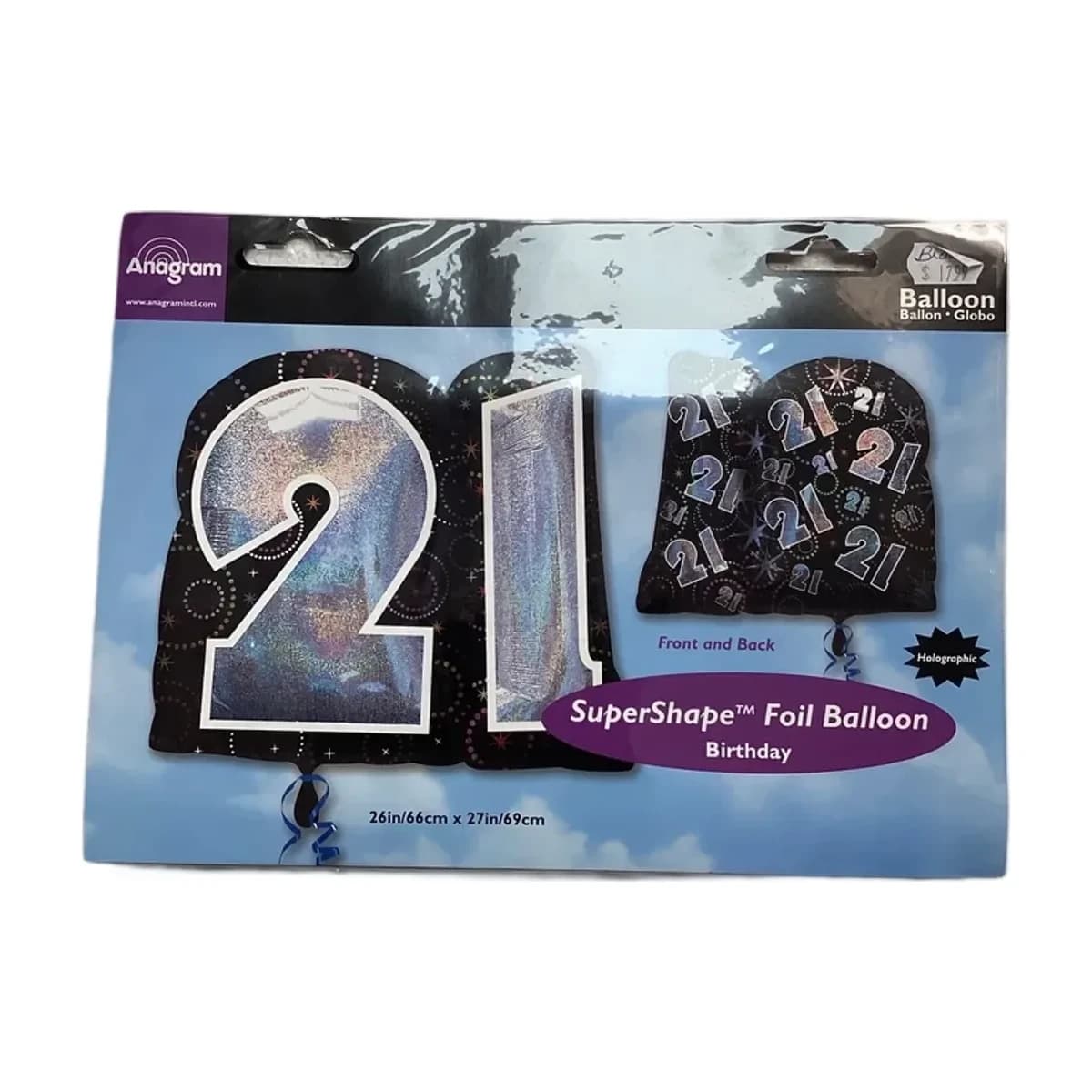 26" Foil Balloon - Holographic 21, Super Shape