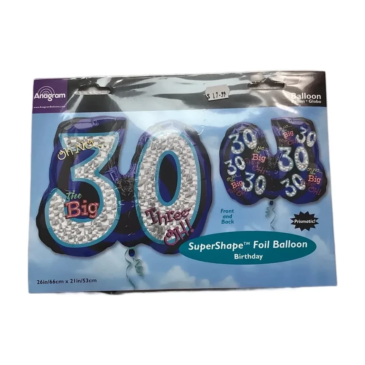 26" Foil Balloon - "Oh No, the Big Three-Oh!" 30, Super Shape
