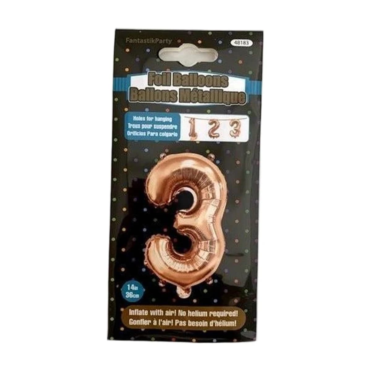 "3" 14" Rose Gold Foil Air Filled