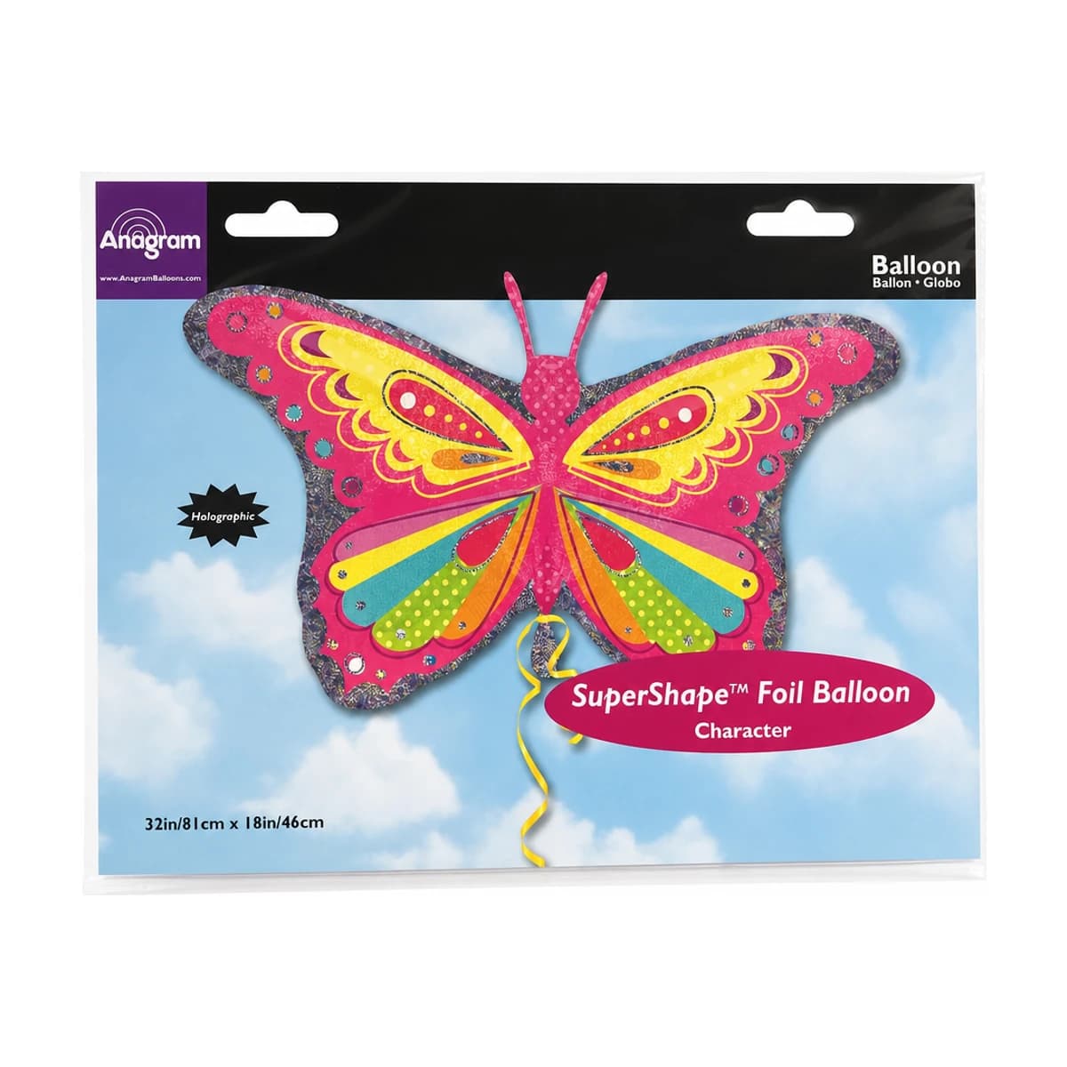 32” Foil Balloon Pink Butterfly