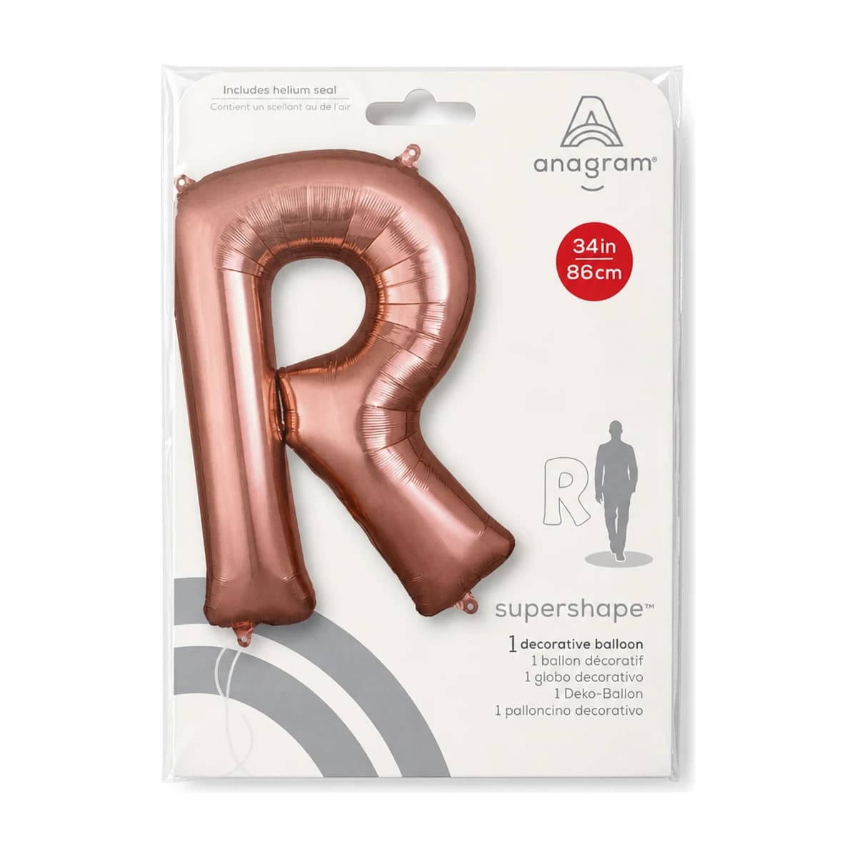 34" Foil Balloon - Rose Gold Letter R